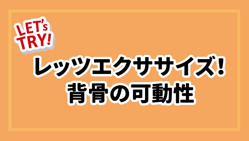 レッツエクササイズ！背骨の可動性