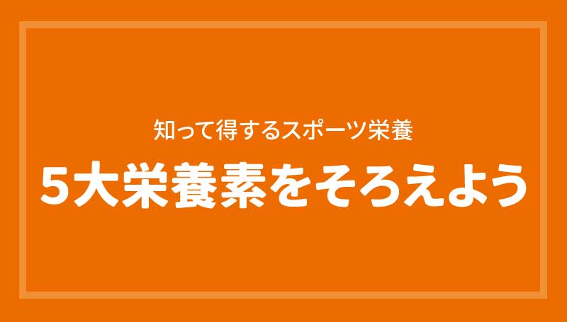 ５大栄養素をそろえよう