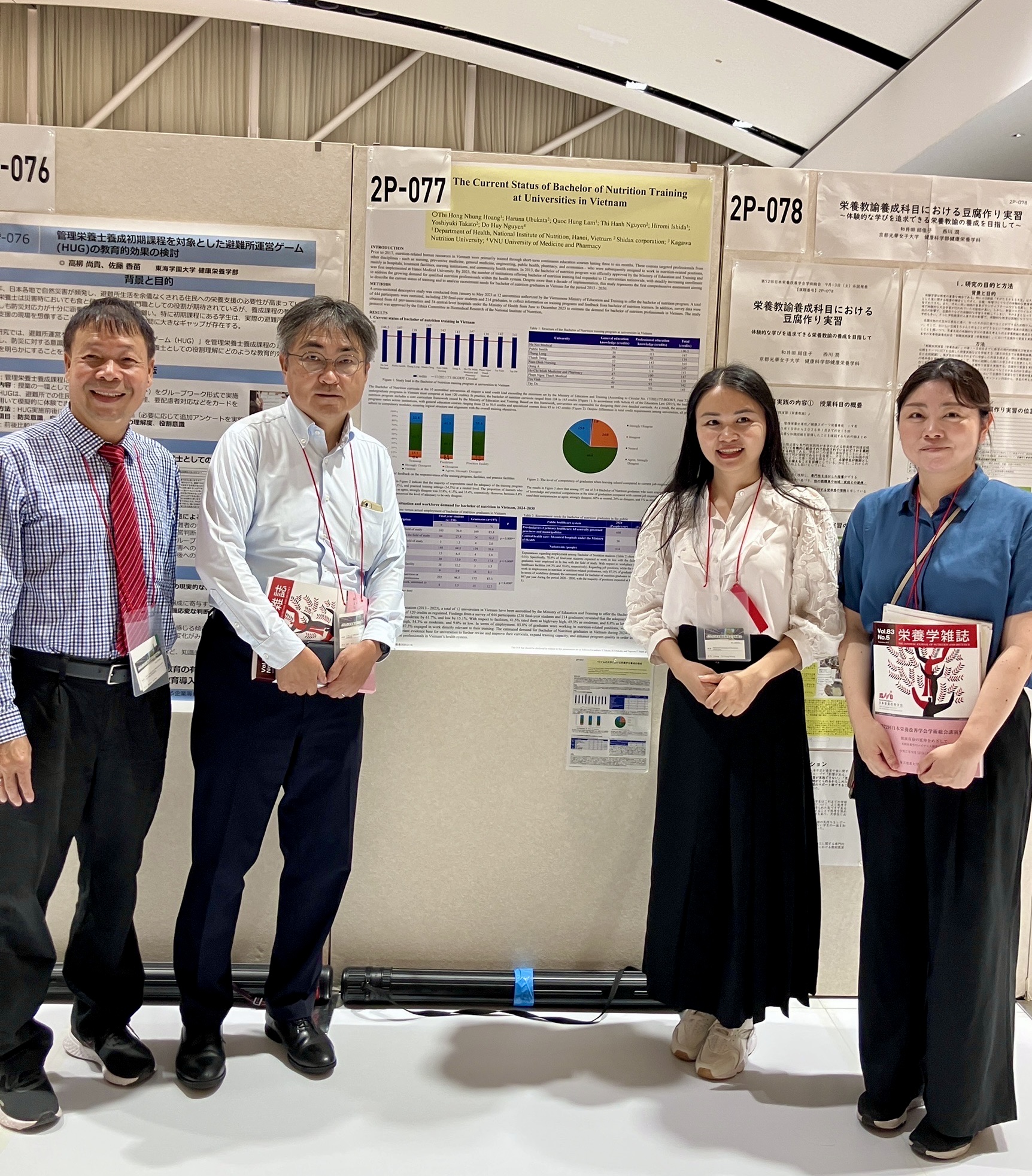 The Current Status of Bachelor of Nutrition Training at Universities in Vietnam 　Thi Hong Nhung Hoang¹; Haruna Ubukata²; Quoc Hung Lam¹; Thi Hanh Nguyen²; Hiromi Ishida³; Yoshiyuki Takato²; Do Huy Nguyen⁴　　　　 　1 Department of Health, National Institute of Nutrition, Hanoi, Vietnam 2 Shidax corporation; 3 Kagawa Nutrition University; 4 VNU University of Medicine and Pharmacy